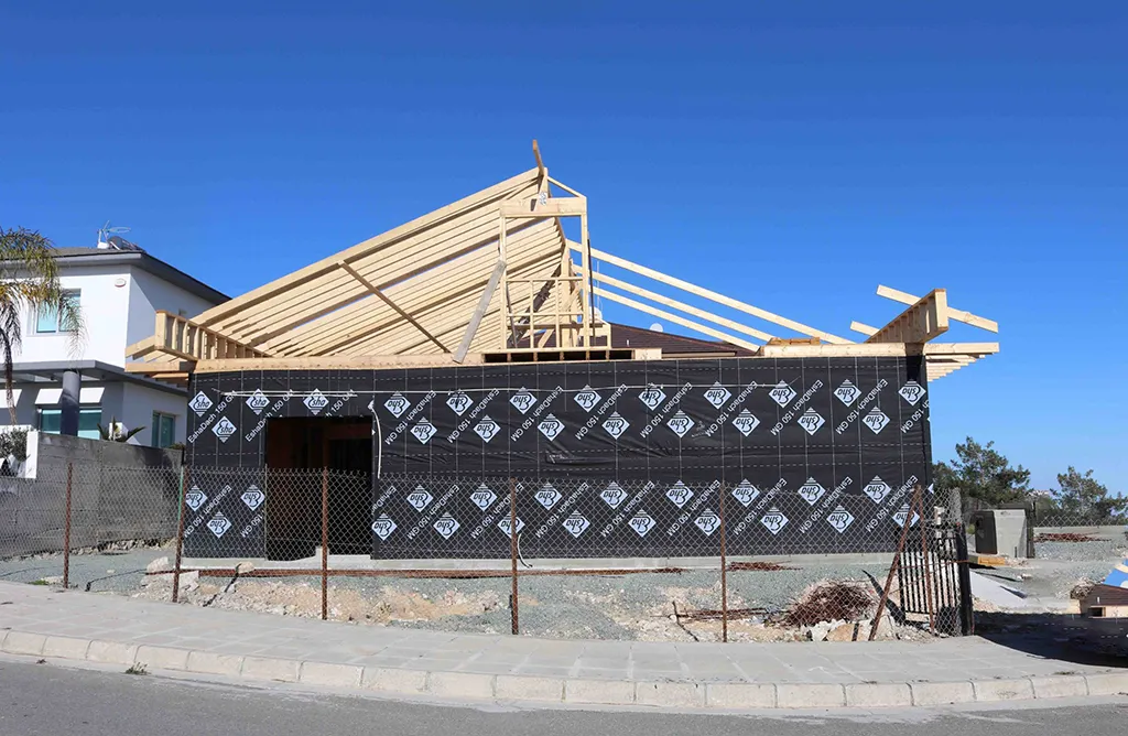 Wooden house construction in Cyprus by CFL Architects